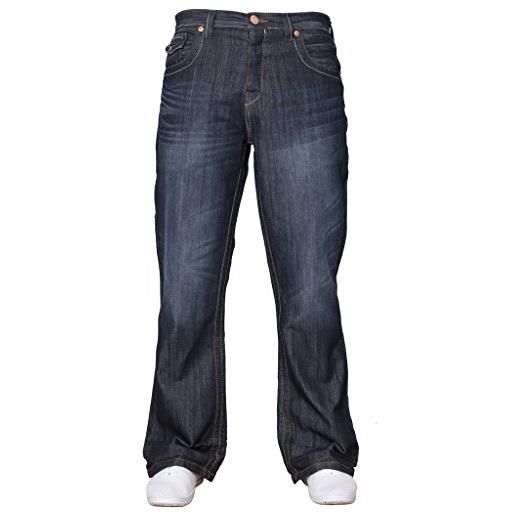 APT - jeans bootcut da uomo, con gamba ampia, disponibile in 3 colori, colore: blu lavaggio chiaro. 40w x 34l