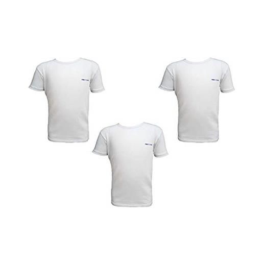 Enrico Coveri maglietta intima bambino e ragazzo, offerta 3 e 6 pezzi, maglietta intima in cotone bielastico (3 pezzi-bianco, 5-6 anni)