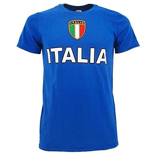 BrolloGroup t-shirt italia, maglietta bambino uomo maniche corte azzurri ps 18080 (4xl)