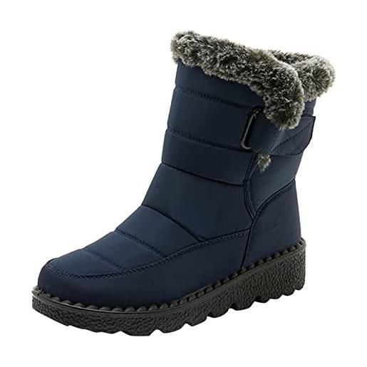 Kobilee scarponi da neve donna antiscivolo caldo scarpe stivali da neve trekking impermeabili snow boots stivaletti invernali foderato all'aperto imbottiti scarponi doposci inverno comode