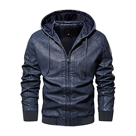 Kobilee Giacca In Pelle Uomo Slim Fit Invernale con Colletto Giacca Pelle  Biker 4 Stagioni Giubbino Casual Bomber Giacca Moto Cerniera Classico  Vintage Cappotto Giacca Militare Giubbotto : : Moda