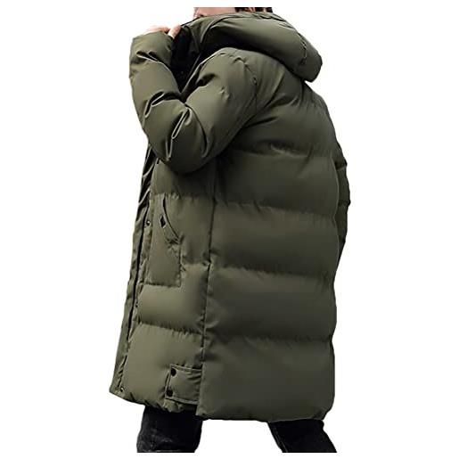 shownicer cappotto invernale lungo uomo casual taglie forti piumino caldo giubbotto lunga cappotti parka giacche con cappuccio b grigio l