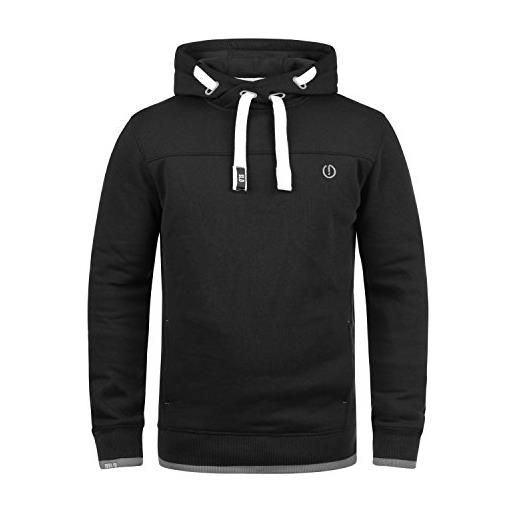 Solid benjamin. Hood felpa con cappuccio tuta hoodie da uomo con colletto incrociato, taglia: s, colore: black (9000)
