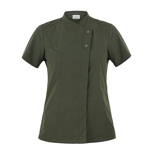 GIBLOR'S giacca polivalente donna megan, manica corta, 100% poliestere g-tech pro, wash&go, (verde militare, xs)