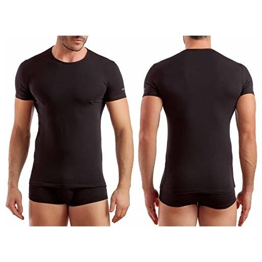 Enrico Coveri maglietta intima uomo girocollo offerta 3 e 6 pezzi, maglia uomo in cotone bielastico et 1000 (3 pezzi ass. (1 nero 1 blu 1 grigio), 7-xxl)