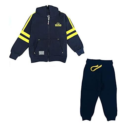 marbel tuta bambino in felpa full zip con cappuccio guru art. 082 (7 anni, blu)