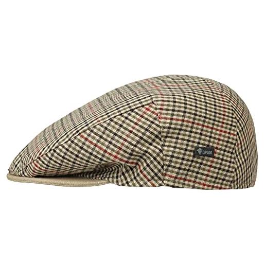 LIPODO coppola inglese bic donna/uomo - made in italy berretto estivo cappello piatto con visiera, fodera primavera/estate - 56 cm grigio-nero