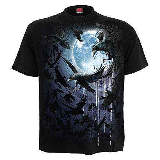 Spiral crow moon uomo t-shirt nero s 100% cotone regular