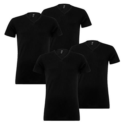 Levi's uomo collo a v t-shirt elasticizzato cotone 905056001 4er pacco - 884 - jet black, m