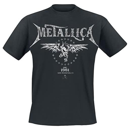 Metallica biker uomo t-shirt nero xxl 100% cotone regular