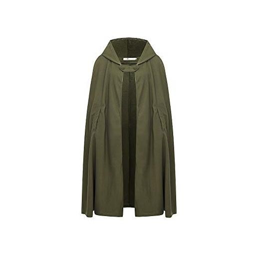 JLTPH donna mantello con cappuccio inverno caldo cappotto mantello windbreaker (m, nero - corto)