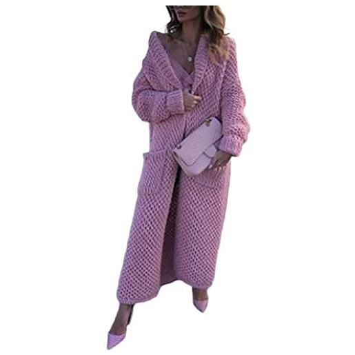 Onsoyours cardigan donna lungo maglia manica lunga maglione cappotto elegante casual caldo da autunno invernale donna sweater asimmetrico lungo grigio xl
