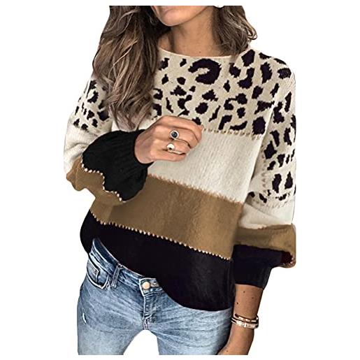 Tomwell maglione collo alto da donna maglione lavorato a maglia a maniche lunghe dolcevita casual top pullover b verde s