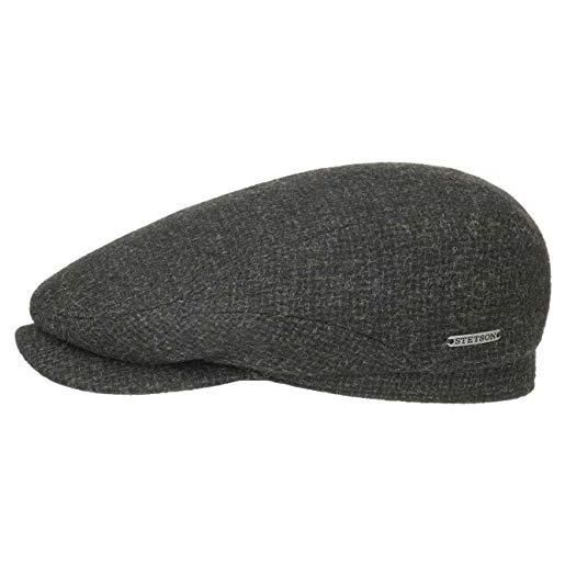 Stetson belfast tweed coppola uomo - made in the eu berretto piatto cappello invernale con visiera, fodera autunno/inverno - 58 cm blu
