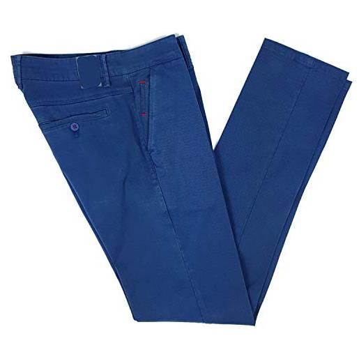 Alfio - pantalone uomo slim fit skinny jeans elasticizzato micro fantasia tasca dritta gamba asciutta cotone (60 - fango)