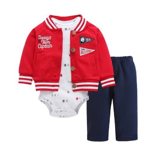 Odziezet completini e coordinati da neonato 0-24 mesi 3 pezzi giacca con cappuccio a manica lunga + pagliaccetti + pantaloni 3-6 mesi
