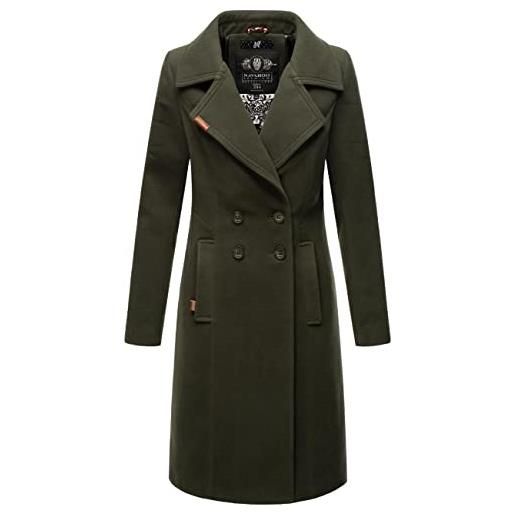 Navahoo cappotto invernale da donna, caldo, classico, lungo, con colletto a risvolto, wooly xs-3xl, albicocca sorbetto, xl