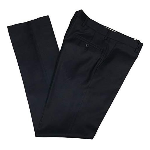 N+1 - pantalone uomo classico in fresco lana senza pens tasmania elegante tasca dritta leggero estivo (58, grigio scuro)