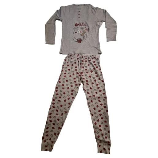 Infiore pigiama cotone cotone caldo intelock fantasie serafino manica e pantalone lungo alla moda comodo nightwear idea regalo italia style (xl, 1684 nordkapp)