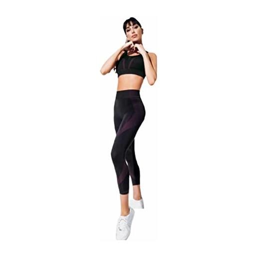 JADEA completo fitness donna - completo sportivo donna - completo palestra donna - set abbigliamento sportivo donna senza cuciture (110985 + 610632 nero/lime, m/l)