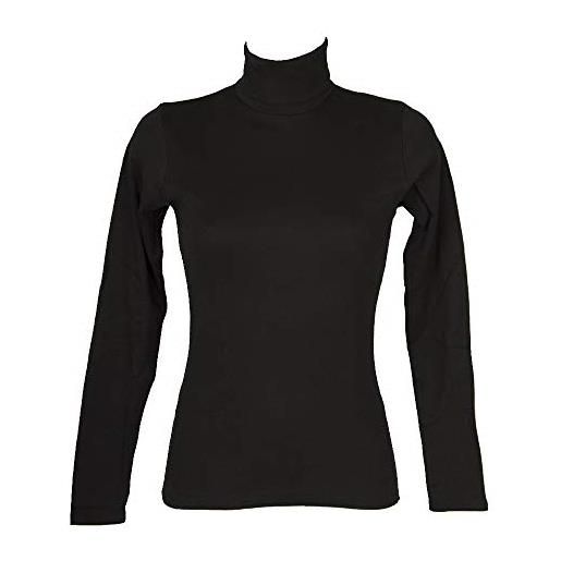 RAGNO dolcevita ciclista donna maglia manica lunga caldo e soffice cotone bio articolo d274ak bio cotton dolcevita, 786 champignon, 3 - terza