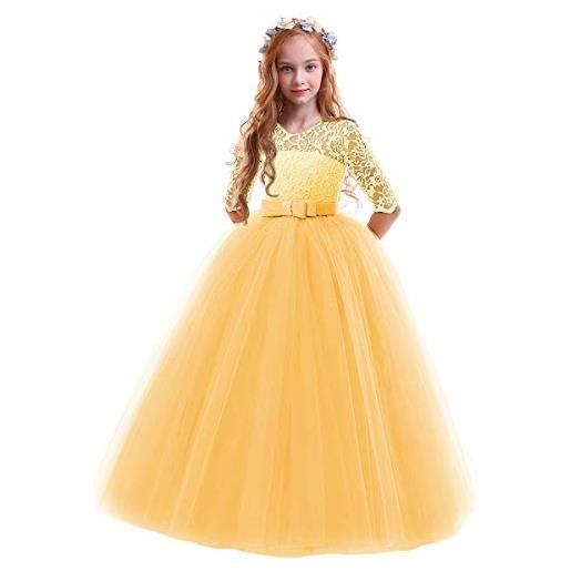 IBTOM CASTLE vestito cerimonia nuziale principessa vestito promenade ricamo spettacolo ragazze spettacolo della principessa fiore dress bambini prom puffy sfera di tulle abiti menta verde 5-6 anni