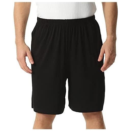 amropi shorts da uomo sportivi pantaloncini corti in cotone estate pantaloni corti pigiama nero, 5xl