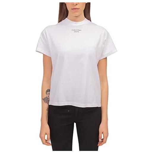Calvin Klein jeans - t-shirt donna regular boxy con logo - taglia m