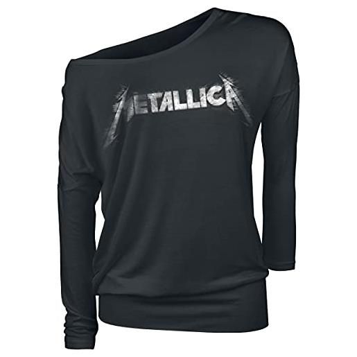 Metallica spiked logo donna maglia maniche lunghe nero l 95% viscosa, 5% elasthane regular
