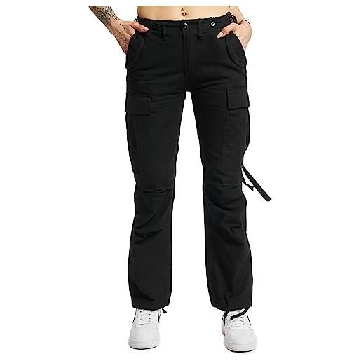 Brandit m65 ladies trousers donna pantaloni modello cargo nero w30l34 100% cotone straight