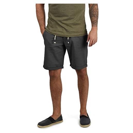 b BLEND blend lias pantaloncini di lino shorts bermuda da uomo regular- fit, taglia: m, colore: black (70155)