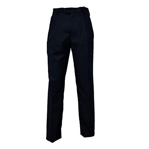 Mac Lain pantalone classico lana due pinces vigogna made in italy tasca america 46 a 62 taglia 60 colore blu