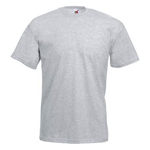 Fruit of the Loom 10 t - t-shirt valueweight, s m l xl xxl 3xl 4xl 5xl, set di colori a scelta grigio (grigio mélante). Xxxl