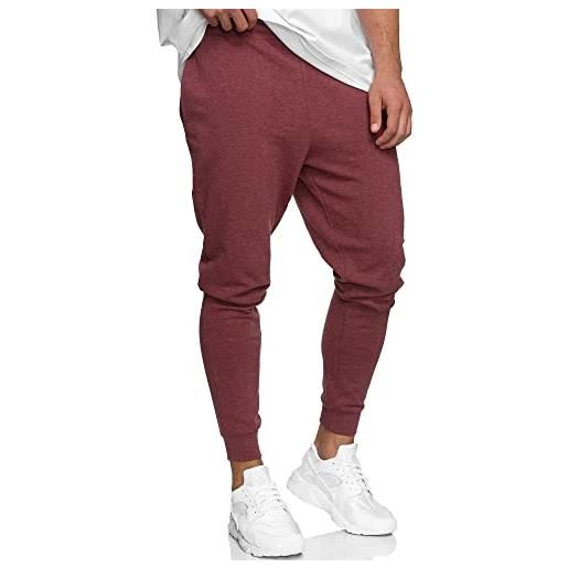 Indicode uomini eberline jogging pants | pantaloni della tuta in 60% cotone bordeaux mix m