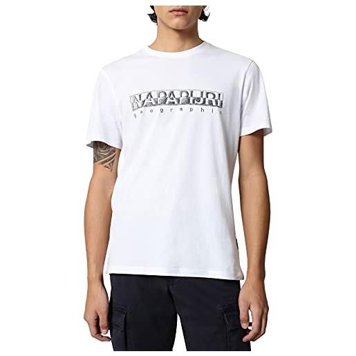 NAPAPIJRI napapjiri s-box ss 3 t-shirt, bright white 002, xl uomo