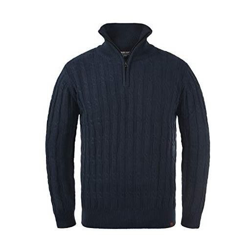 Indicode paulo maglione in maglia grossa pullover maglieria da donna con colletto troyer, taglia: xl, colore: navy (400)