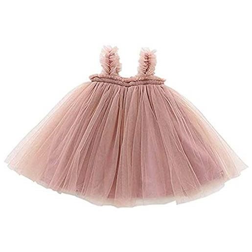 Verve Jelly le neonate vestono la gonna del tutu del bambino neonato tulle vestito estivo da festa con abiti da principessa per ragazze 90 rosa 12-18 mesi