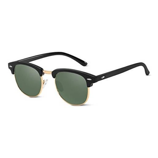LumiSyne moda occhiali da sole polarizzati uomo donna ultra leggero mezza montatura protezione uv 400 occhiali da sole quadrati per guida all'aperto viaggio regalo