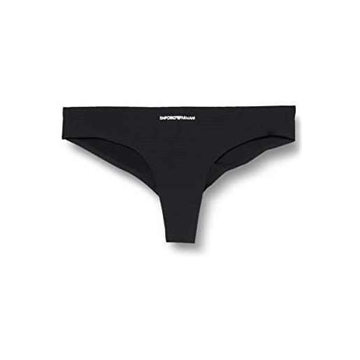 Emporio Armani bi-pack brief iconic logoband biancheria intima, black/black, xl (pacco da 2) donna