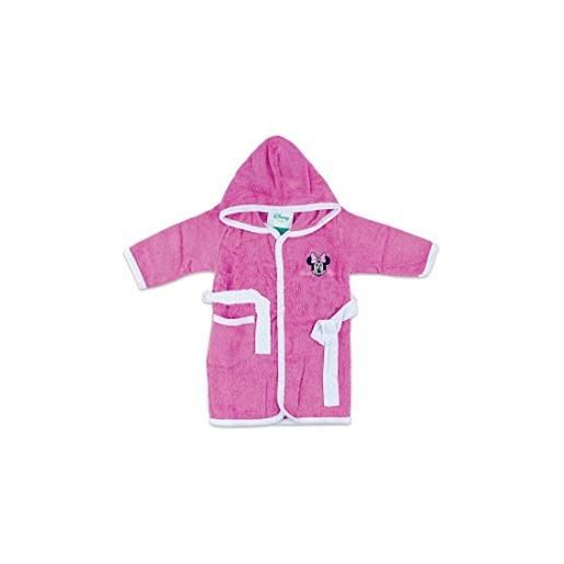 Ellepi accappatoio minnie in spugna di cotone per bambine wb2003ma (rosa 4043, 18 mesi)