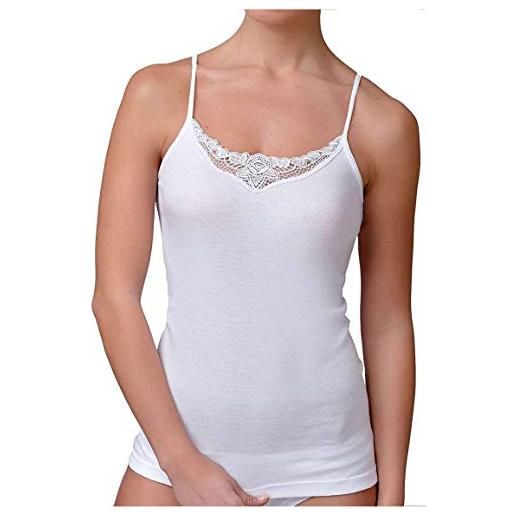 JADEA - camiciola spalla stretta donna 9000 bianco 3 pezzi, bianco, 7