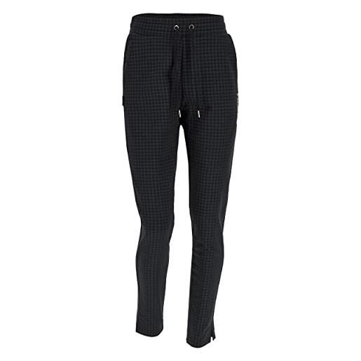 FREDDY - pantaloni sportivi in felpa elasticizzata pied de poule, donna, nero, extra small