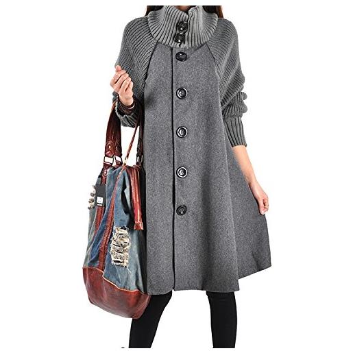 JLTPH donna lunga cappotto di lana blended invernale giacca cappotti a maniche lunghe