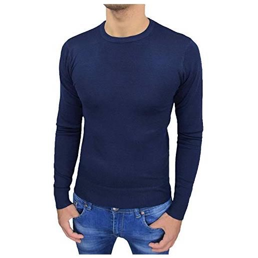 Evoga maglione pullover uomo slim fit casual invernale maglioncino golf girocollo (xxl, nero scollo v)