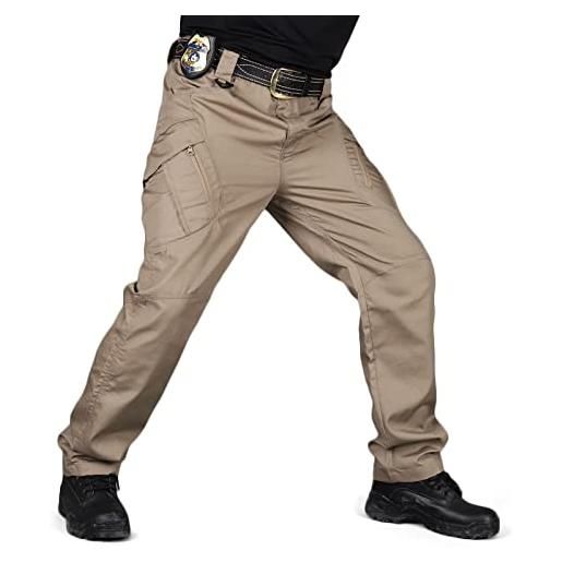 Kdtoll pantaloni cargo da uomo impermeabili pantaloni da lavoro slim fit militari tattici pantaloni elasticizzati da combattimento escursionismo con tasche multiple