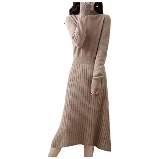 Kiioouu vestiti a maglia in lana da donna per abiti femminili invernali/autunno o collo, rosso, m