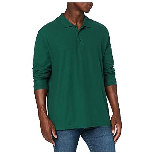 Fruit of the Loom ss037m, t-shirt polo uomo, verde (forest green), xxx-large