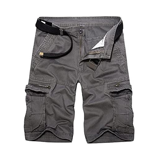 shownicer pantaloni uomo corti bermuda pantaloncini ragazzo cargo con tasche laterali shorts regular fit bermuda b nero xl
