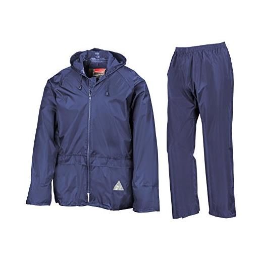 Result heavyweight waterproof jacket & trouser set impermeable, blu (royal), large uomo
