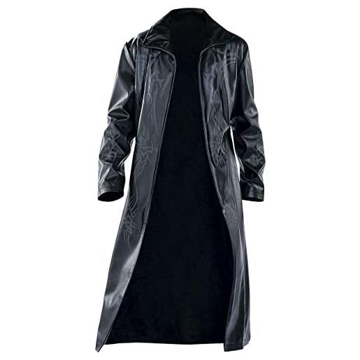 Tribal Coat uomo cappotto in similpelle nero l 55% poliuretano, 45% viscosa non specificato